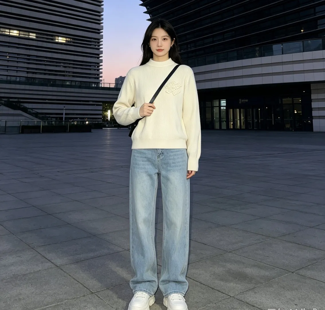 Louis Vuitton/Louis Vuitton Letter Embroidered Round Neck Sweater